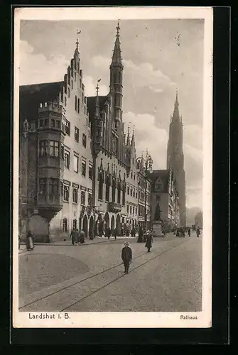 AK Landshut i. B., Blick auf das Rathaus