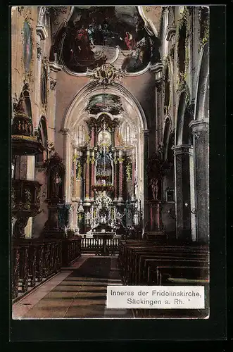 AK Säckingen a. Rh., Inneres der Fridolinskirche