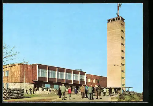 AK Oberwiesenthal, HOG Fichtelberghaus mit Aussichtsturm