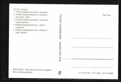 AK Binz (Rügen), FDGB-Urlauberwohnheim