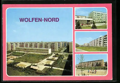 AK Wolfen-Nord, Strasse der Jugend, Kaufhalle und Altersheim, Ring der Bauarbeiter, Am Spielplatz