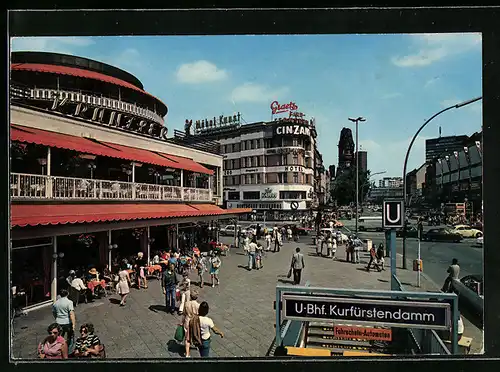 AK Berlin, Café Kranzler am U-Bhf. Kurfürstendamm