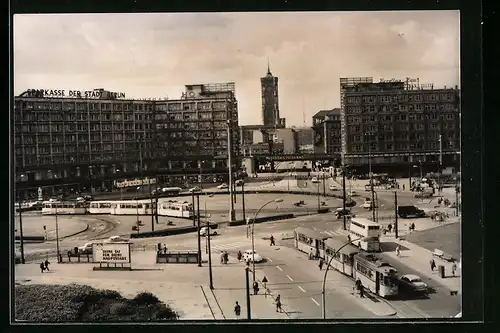 AK Berlin, Alexanderplatz, Rotes Rathaus, Strassenbahn