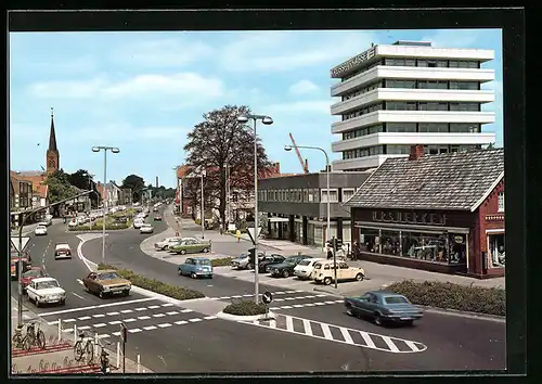 AK Papenburg /Ems, Strassenpartie am Haupkanal