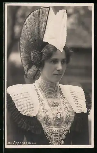 AK Appenzellerin in Trachtenkleidung
