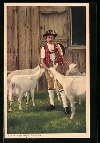 AK Appenzeller Gaisbub in Tracht