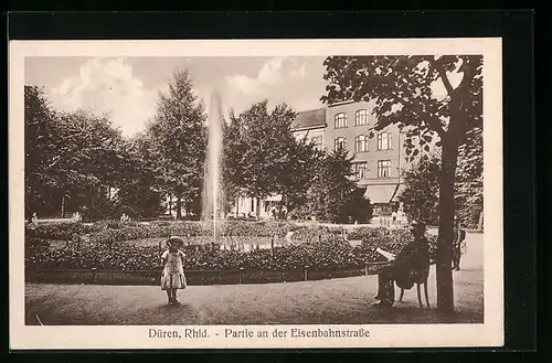 AK Düren /Rhld., Partie an der Eisenbahnstrasse