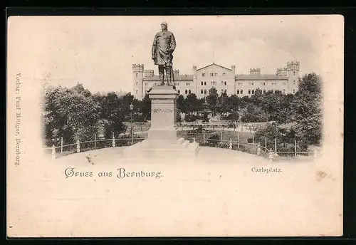 AK Bernburg, Bismarck-Denkmal am Carlsplatz