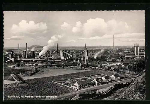 AK Alsdorf /Kr. Aachen, Industrieanlagen aus der Vogelschau