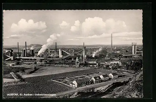 AK Alsdorf /Kr. Aachen, Industrieanlagen und Strasse