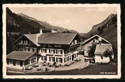 AK Einödsbach /Allg., Gasthof-Pension Tannheimer aus der Vogelschau