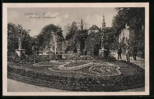 AK Offenburg i. B., Partie im Zwingerpark