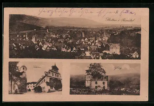AK Stetten /Remstal, Gesamtansicht, Schloss, Yburg