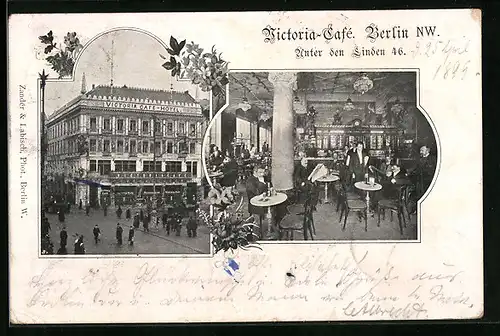 AK Berlin, Victoria-Cafe, Unter den Linden 46, Innenansicht