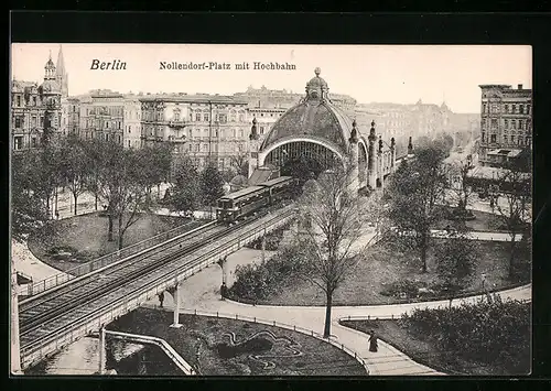 AK Berlin, Nollendorf-Platz mit Hochbahn