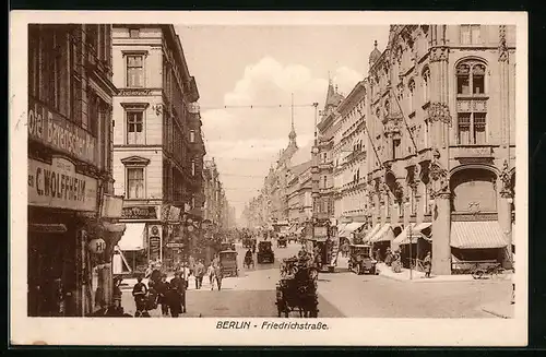 AK Berlin, Friedrichstrasse mit Hotel Bayerischer Hof