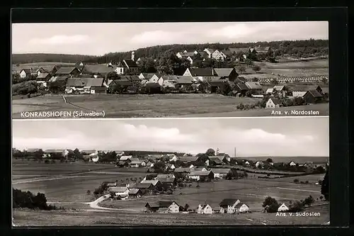 AK Konradshofen /Schwaben, Ansicht von Nordosten und Südosten