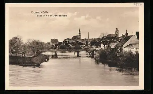 AK Donauwörth, Blick von der Donaubrücke