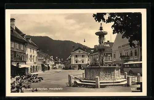 AK Friesach, Hauptplatz mit Brunnen