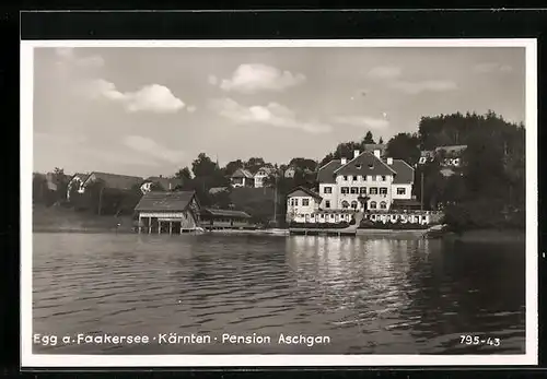 AK Egg a. Faakersee, Blick auf Pension Aschgan