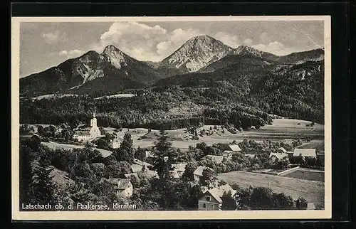 AK Latschach ob. d. Faakersee, Ortsansicht mit Umland