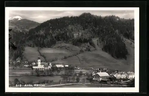 AK Afritz, Ortsansicht mit Umland