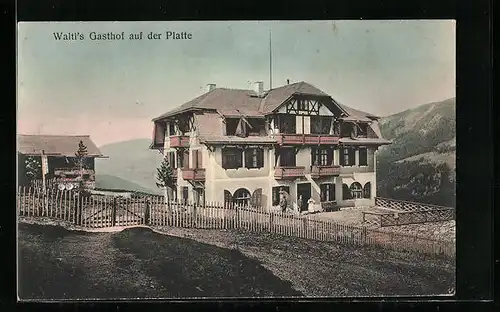 AK Krimml, Waltl`s Gasthof auf der Platte