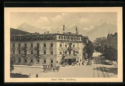 AK Salzburg, Blick auf Hotel Pitter