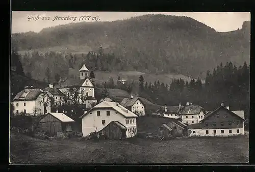 AK Annaberg, Ortspartie mit Kirche