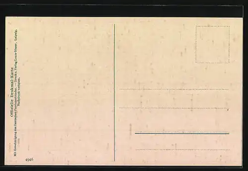 AK Leipzig, Völkerschlachtdenkmal im Morgenrot