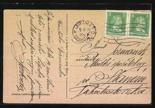 AK Leipzig, Völkerschlachtdenkmal, Fliegeraufnahme