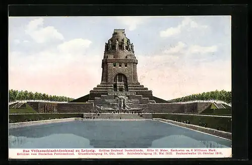AK Leipzig, Völkerschlachtdenkmal in Frontansicht