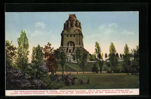 AK Leipzig, Völkerschlachtdenkmal aus der Ferne