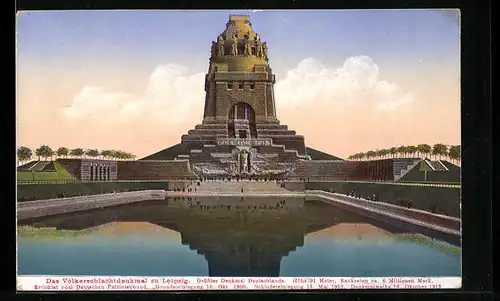 AK Leipzig, Völkerschlachtdenkmal in Frontansicht