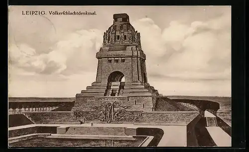 AK Leipzig, Völkerschlachtdenkmal Frontansicht