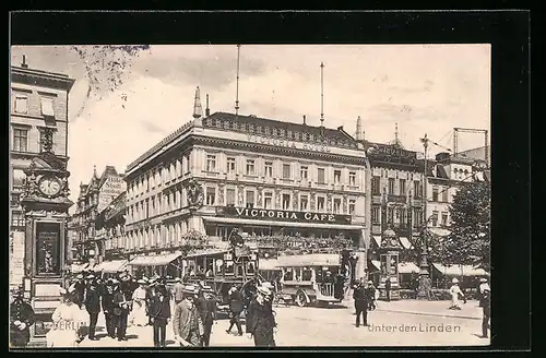 AK Berlin, Unter den Linden, Victoria Cafe