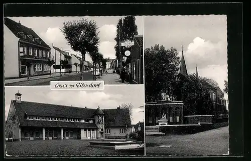 AK Eilendorf /Aachen, Strassenpartie, Kirche