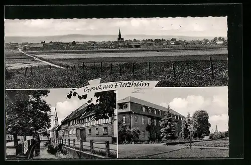 AK Flerzheim, Flusspartie mit Kirche