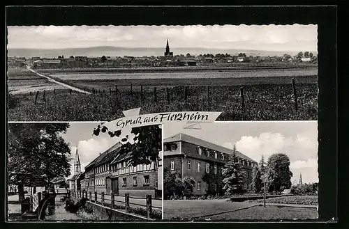 AK Flerzheim, Ortsansicht mit Kirche