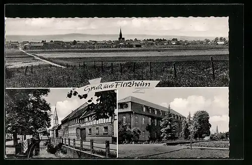 AK Flerzheim, Ortspartie mit Kirche
