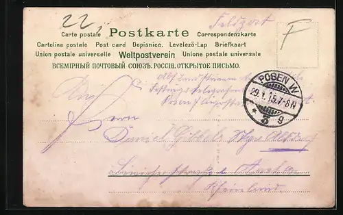 Passepartout-Lithographie Köln-Neustadt, Hohenzollernring mit neuem Stadttheater, Röhrender Hirsch