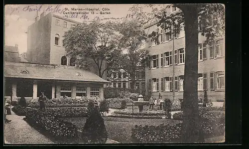 AK Köln, St. Marien-Hospital, Cunibertskloster, Garten