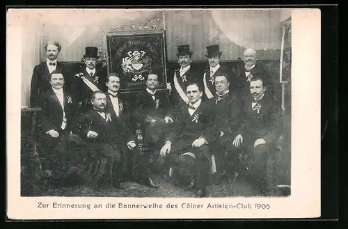 AK Köln, Zur Erinnerung an die Bannerweihe des Kölner Artisten-Club 1906