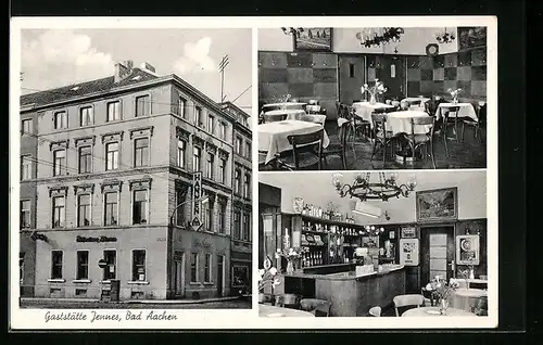 AK Bad Aachen, Gasthaus Willy Jennes, Jülicherstrasse 28, Innenansichten