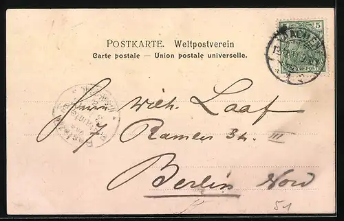 AK Aachen, Gasthof Ronheide, Tannenwald bei Mondschein, Passepartout