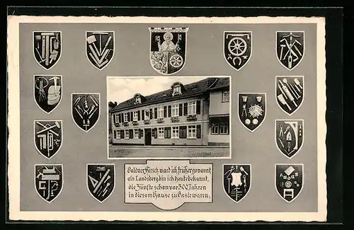 AK Hofheim a. Ts., Gasthof Landsberg, Wappen