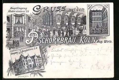 Lithographie Köln, Pschorrbräu in der Hohestr. 38