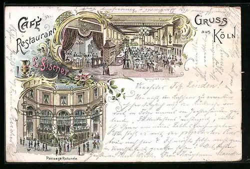 Lithographie Köln, Cafe Restaurant L. Fischer, Passage Rotunde