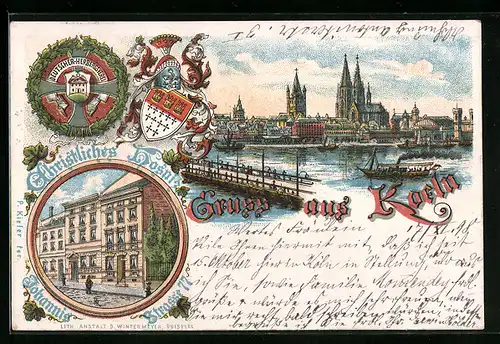 Lithographie Köln, Christliches Hospiz, Johannis Strasse 77