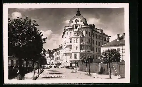 AK Banska Bystrica, Strassenpartie mit Häuseransicht